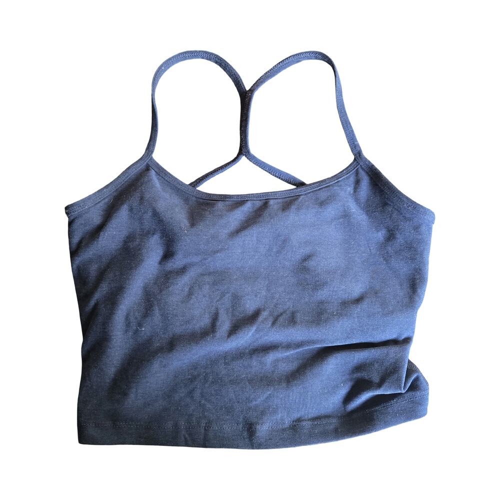 Beyond Yoga Blue Slim Racerback Cropped Tank Size: S